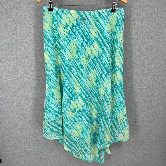 Lane Bryant Asymmetrical Pull On Midi Skirt Size 14/16 Green Fairy Whimsical EUC - Picture 1 of 10